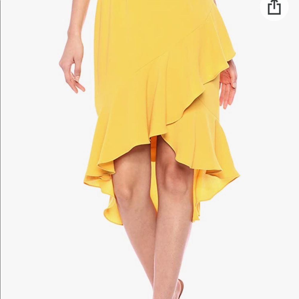 Dress the Population Wendy Ruffle Hem Midi Dress M - Picture 3 of 9